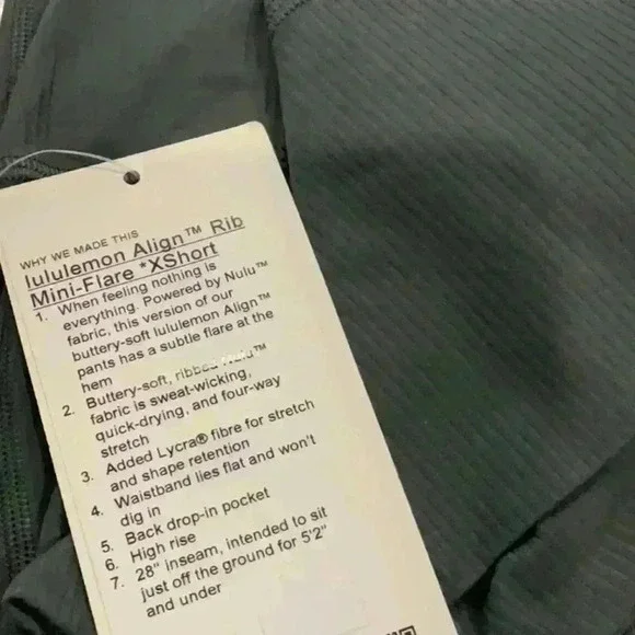 Lululemon Align Ribbed Mini-Flared Pant *Extra  Short - Picture 6 of 6